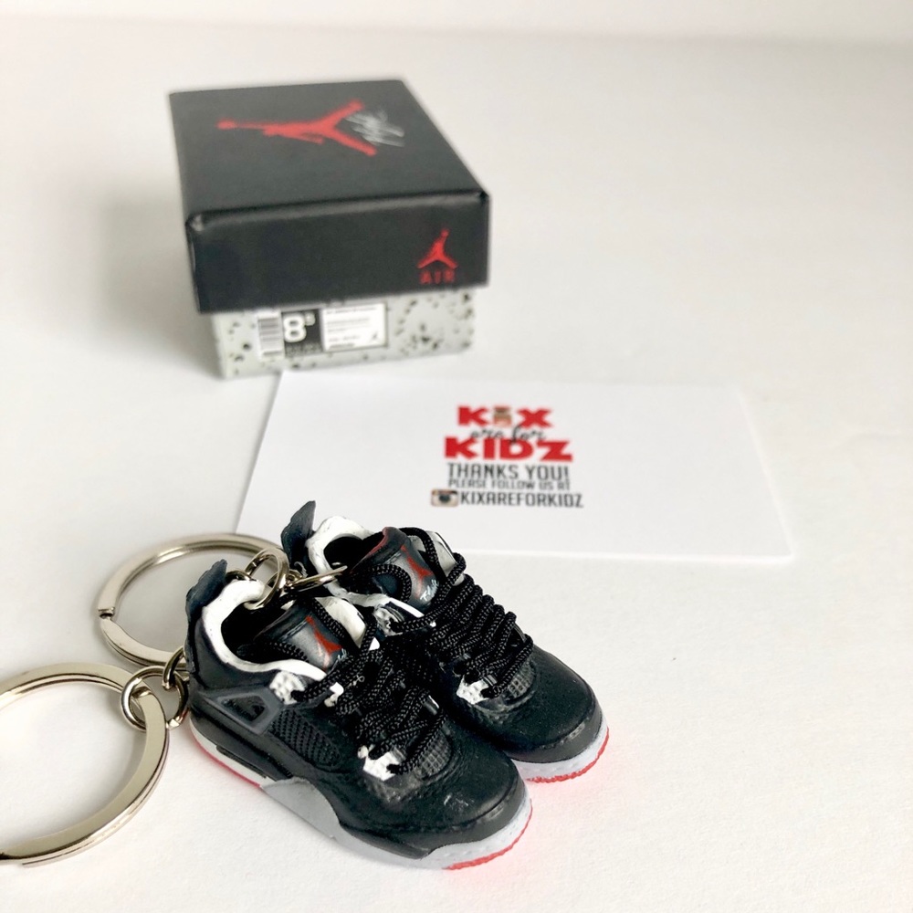 Jordan 4 Bred 3D Sneaker Keychain